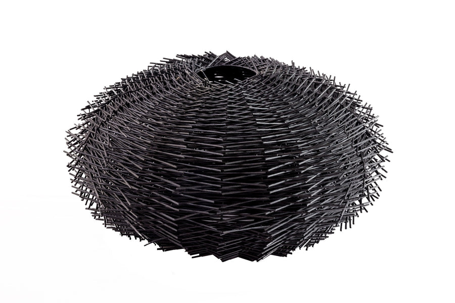 Rattan Lampe Zenko, schwarz