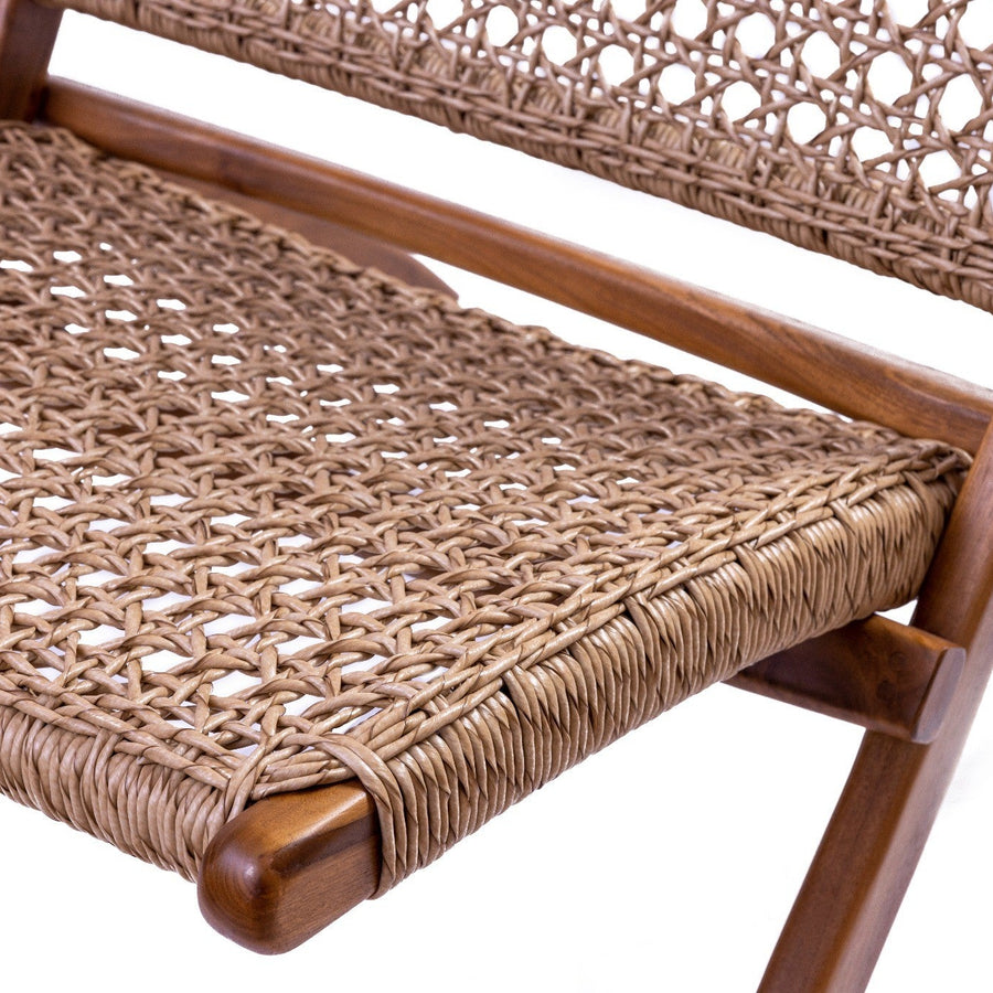 Detailansicht des Rattangeflechts am Vaela Stuhl