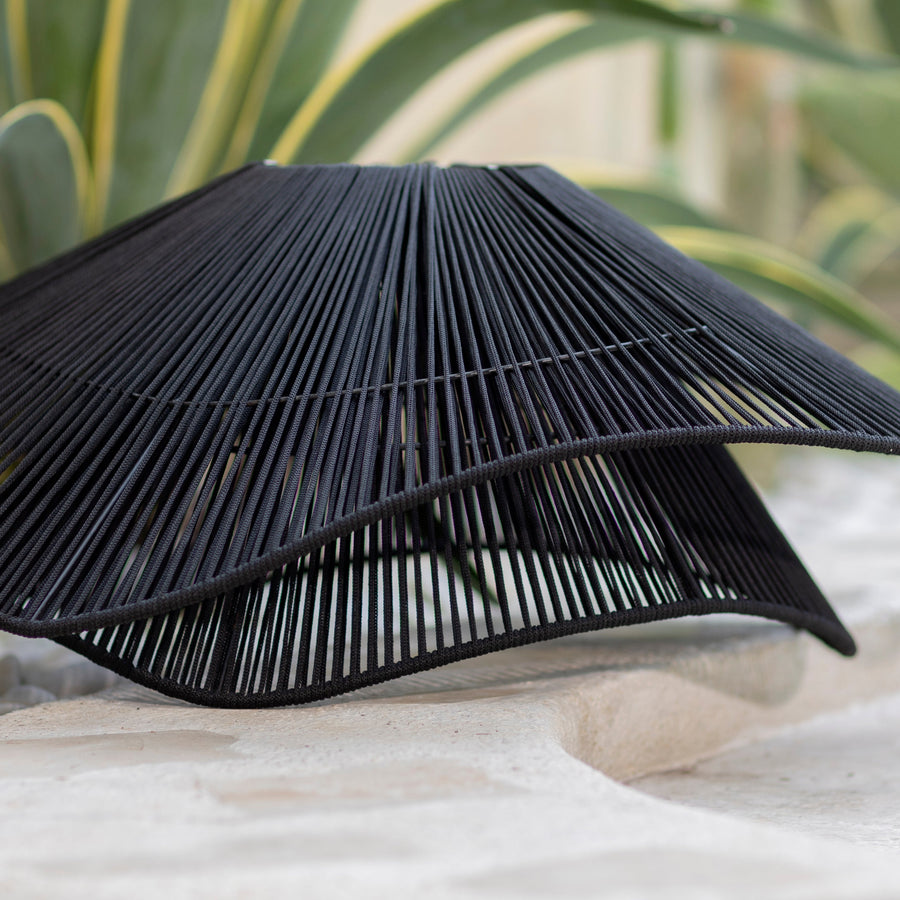 Boho Lampe Zyra aus Naturseil, schwarz