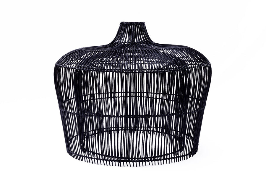 Rattan Lampe Celia, schwarz