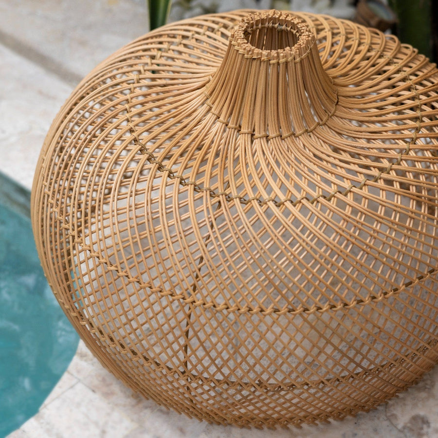 Boho Lampe Amara aus Rattan, natur