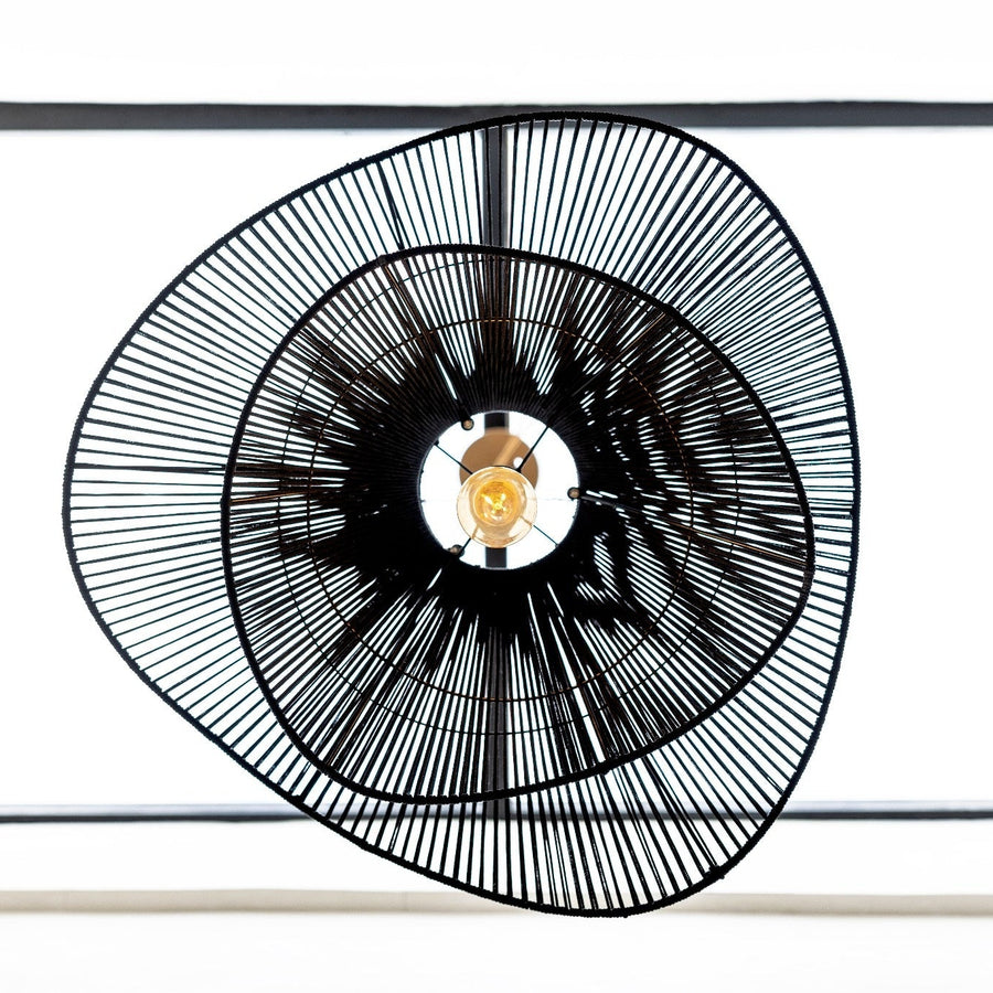 Boho Lampe Zyra aus Naturseil, schwarz