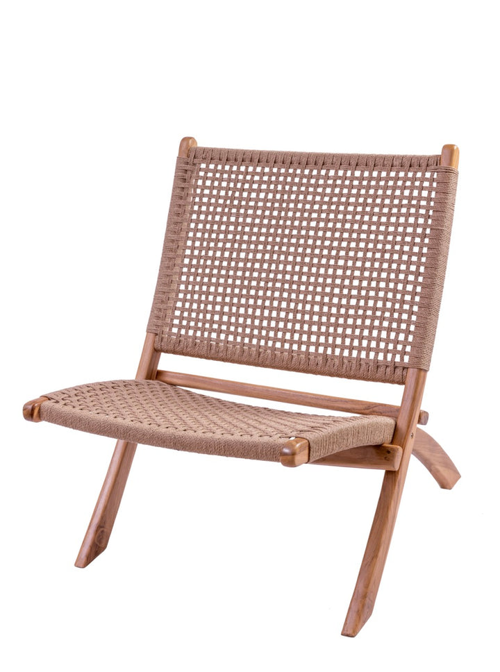 Boho Loungesessel Dewa aus Teakholz