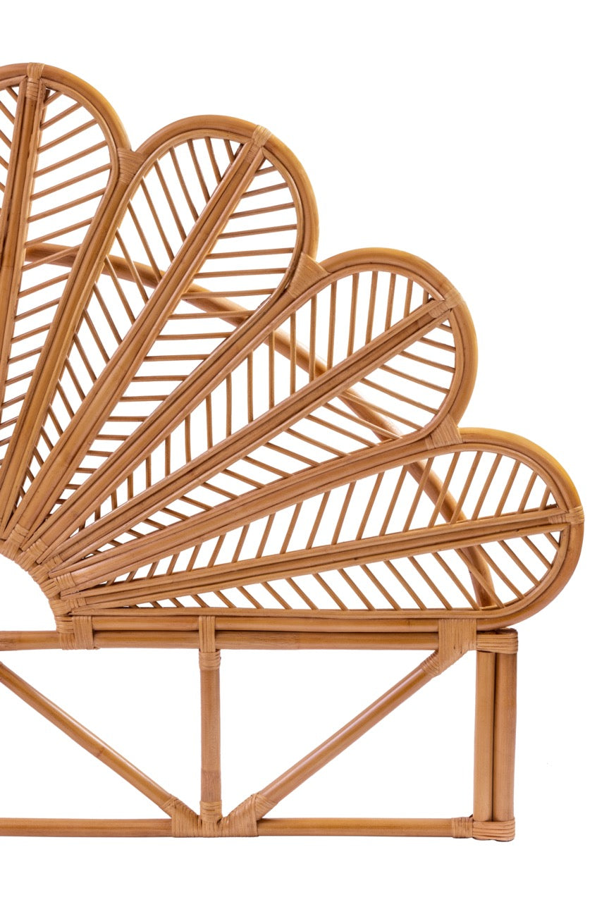 Boho Kopfteil Raja aus Rattan, naturbelassen