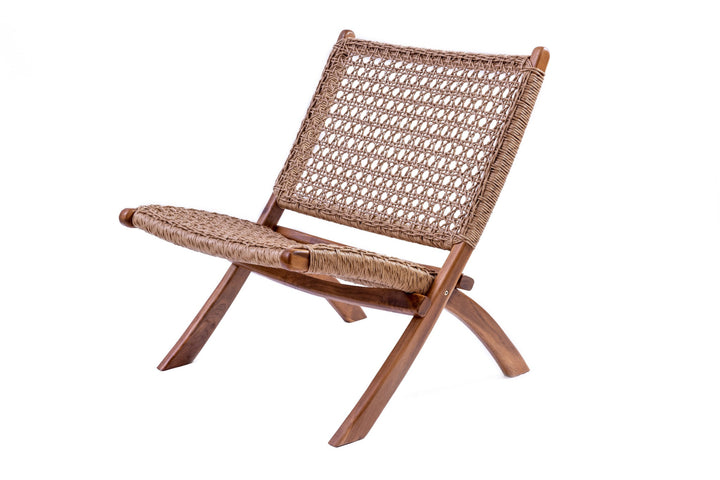 Boho Loungesessel Vaela aus Teakholz