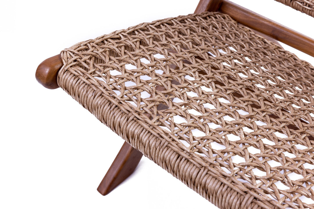 Boho Loungesessel Vaela aus Teakholz