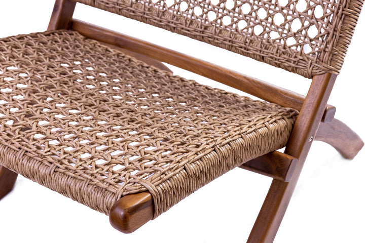 Boho Loungesessel Vaela aus Teakholz