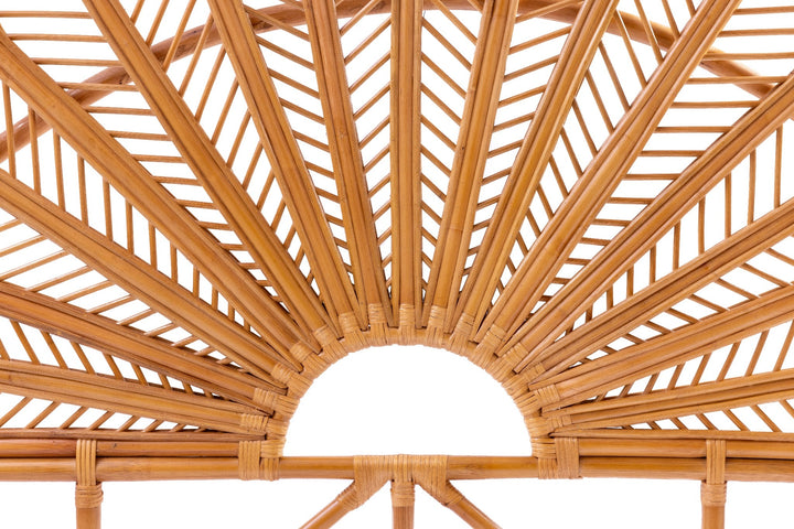 Boho Kopfteil Raja aus Rattan, naturbelassen