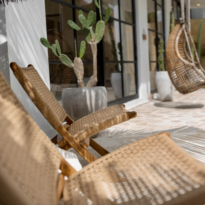 Boho Loungesessel Dewa aus Teakholz