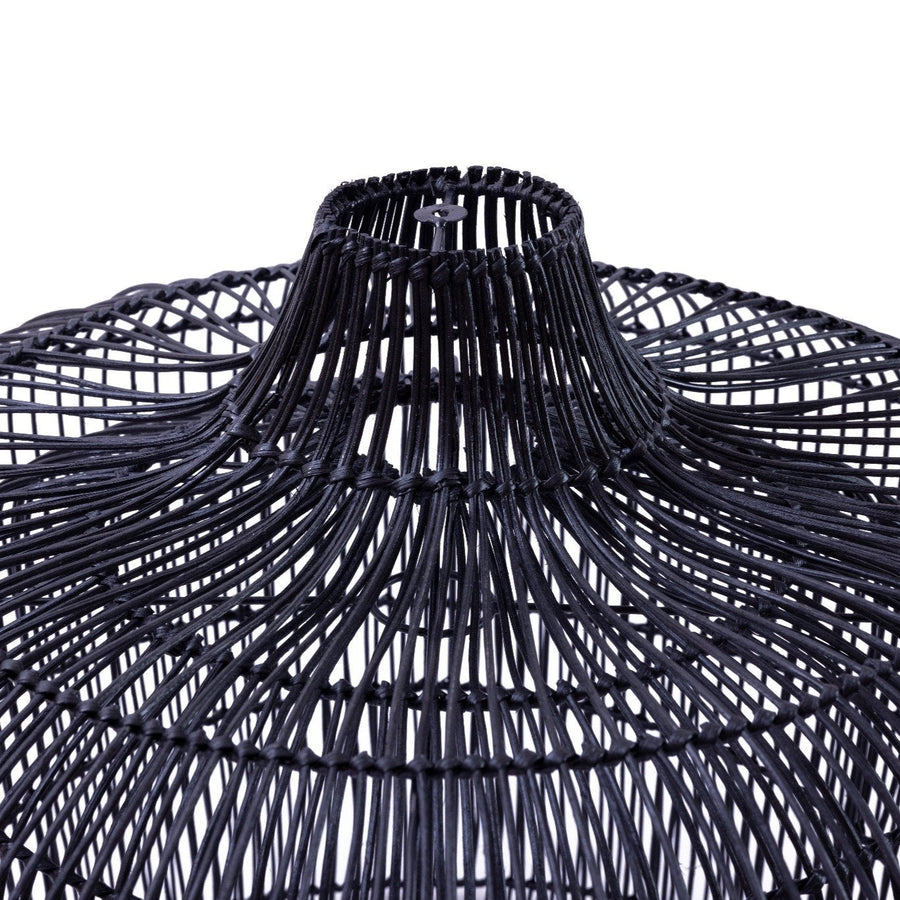 Rattan Lampe Celia, schwarz