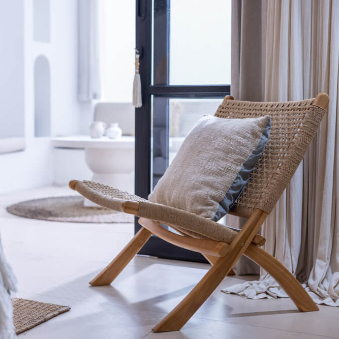 Boho Loungesessel Dewa aus Teakholz