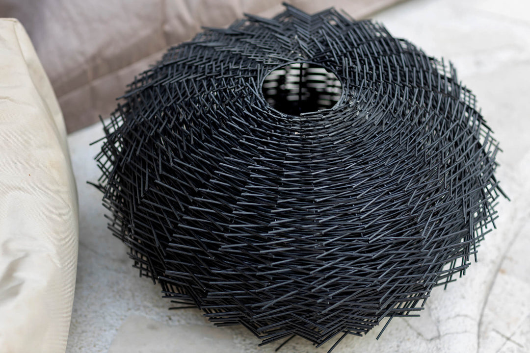 Nahaufnahme Rattan Lampe Zenko