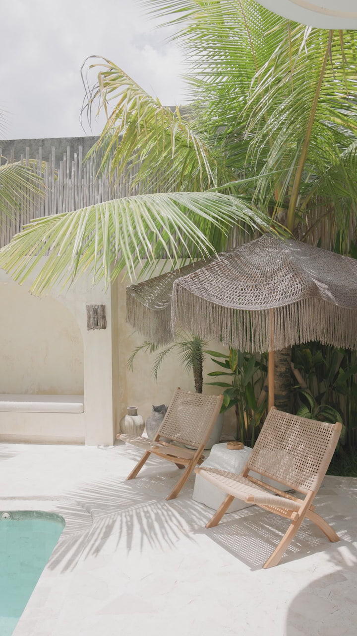 Boho Loungesessel Dewa aus Teakholz