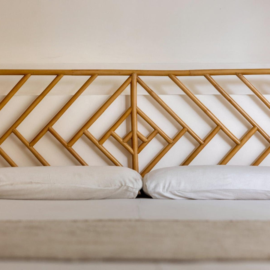 Bett Kopfteil Naela aus Rattan, naturbelassen