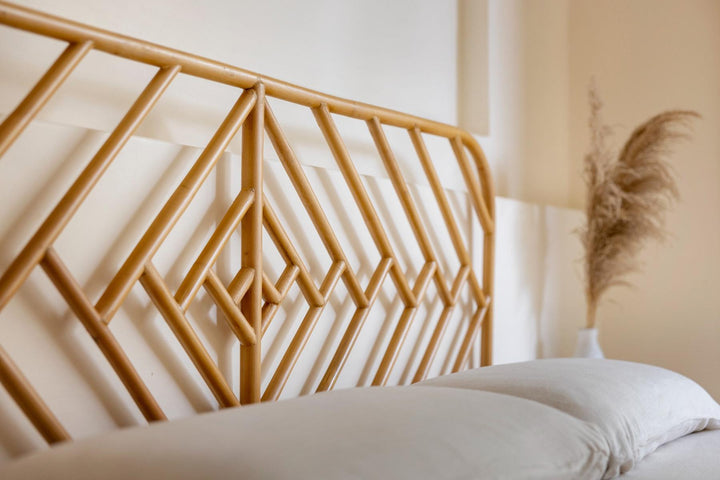 Bett Kopfteil Naela aus Rattan, naturbelassen