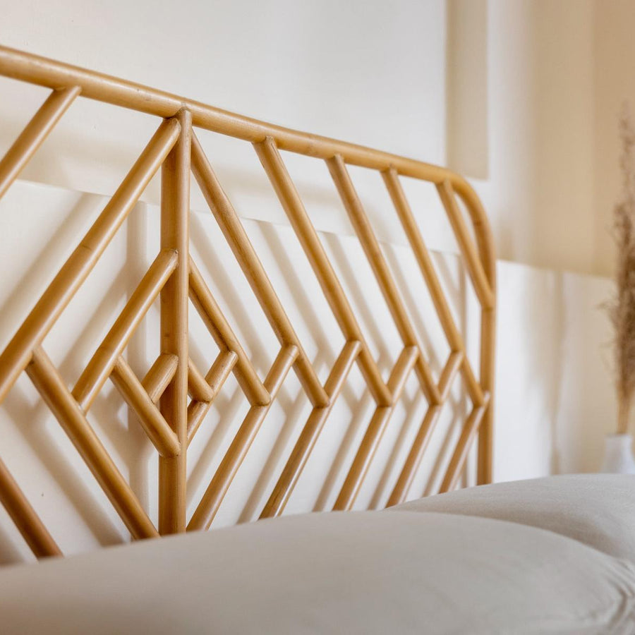 Bett Kopfteil Naela aus Rattan, naturbelassen